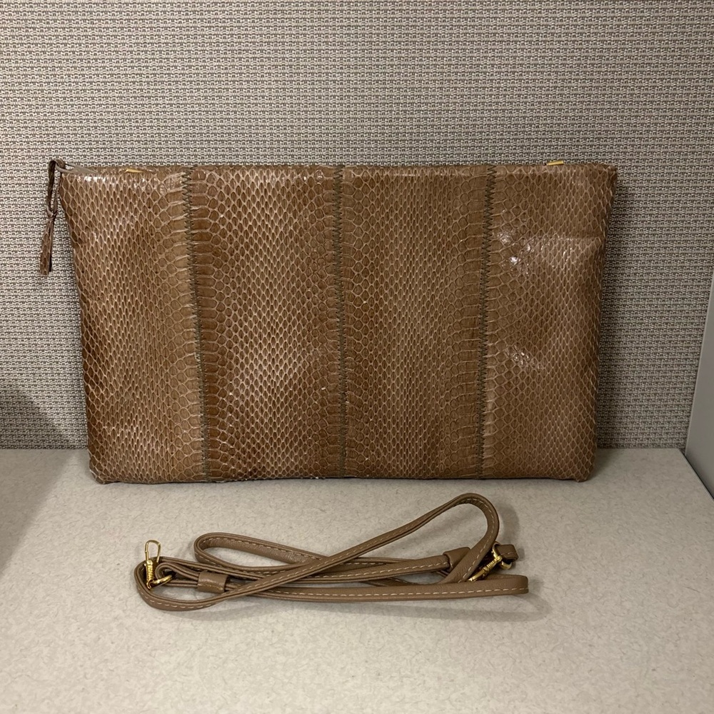 Vintage Genuine Snakeskin Clutch Purse with Strap